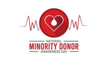 National Minority Donor Awareness Day is observed every year on August.banner design template illustration background design. vector