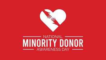 National Minority Donor Awareness Day is observed every year on August.banner design template illustration background design. vector