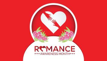 Romance Awareness Month is observed every year on August.banner design template illustration background design. vector