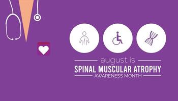 Spinal Muscular Atrophy Awareness Month is observed every year on August.banner design template illustration background design. vector