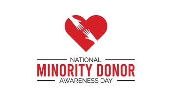 National Minority Donor Awareness Day is observed every year on August.banner design template illustration background design. vector