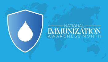 National Immunization Awareness Month is observed every year on August.banner design template illustration background design. vector