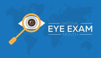 National Eye Exam Month is observed every year on August.banner design template illustration background design. vector