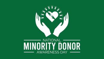 National Minority Donor Awareness Day is observed every year on August.banner design template illustration background design. vector