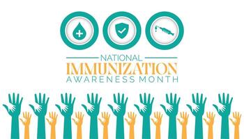 National Immunization Awareness Month is observed every year on August.banner design template illustration background design. vector