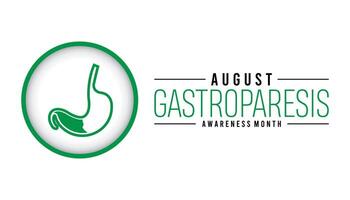 gastroparesia conciencia mes es observado cada año en agosto.banner diseño modelo ilustración antecedentes diseño. vector