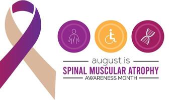 Spinal Muscular Atrophy Awareness Month is observed every year on August.banner design template illustration background design. vector