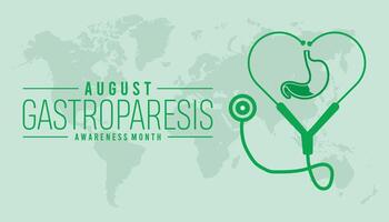 Gastroparesis Awareness Month is observed every year on August.banner design template illustration background design. vector