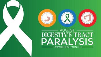 digestivo tracto parálisis conciencia mes es observado cada año en agosto.banner diseño modelo ilustración antecedentes diseño. vector