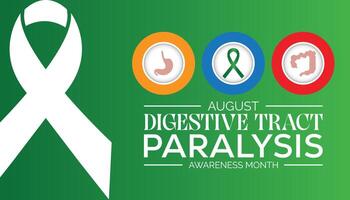 Digestive Tract Paralysis Awareness Month is observed every year on August.banner design template illustration background design. vector