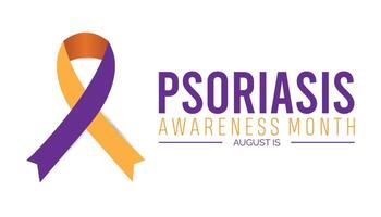 psoriasis conciencia mes es observado cada año en agosto.banner diseño modelo ilustración antecedentes diseño. vector