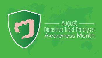 Digestive Tract Paralysis Awareness Month is observed every year on August.banner design template illustration background design. vector