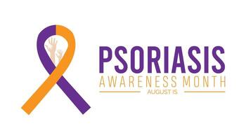 psoriasis conciencia mes es observado cada año en agosto.banner diseño modelo ilustración antecedentes diseño. vector