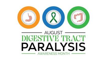 Digestive Tract Paralysis Awareness Month is observed every year on August.banner design template illustration background design. vector