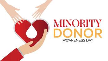 National Minority Donor Awareness Day is observed every year on August.banner design template illustration background design. vector