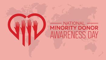 National Minority Donor Awareness Day is observed every year on August.banner design template illustration background design. vector