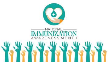 National Immunization Awareness Month is observed every year on August.banner design template illustration background design. vector