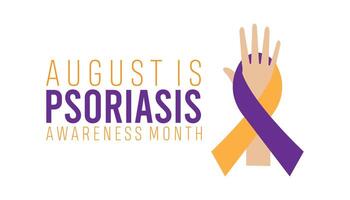 psoriasis awareness month is observed every year on August.banner design template illustration background design. vector