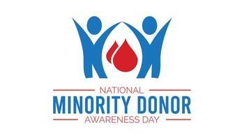 National Minority Donor Awareness Day is observed every year on August.banner design template illustration background design. vector