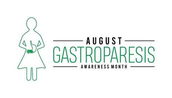 gastroparesia conciencia mes es observado cada año en agosto.banner diseño modelo ilustración antecedentes diseño. vector