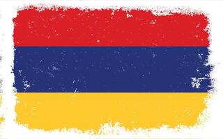 Vintage flat design grunge Armenia flag background vector