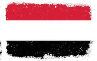 Clásico plano diseño grunge Yemen bandera antecedentes vector