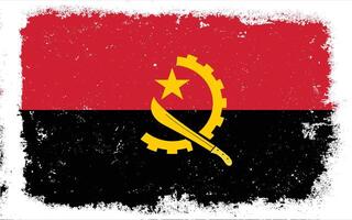 Vintage flat design grunge Angola flag background vector