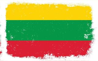 Vintage flat design grunge Lithuania flag background vector