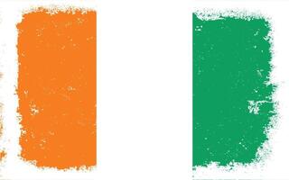 Vintage flat design grunge Ivory Coast flag background vector