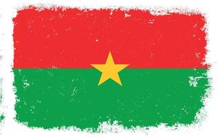 Vintage flat design grunge Burkina Faso flag background vector