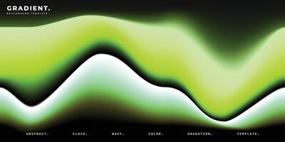 Green wavy and fluid light gradient background. Abstract color gradation backdrop. Blurred vibrant graphic element copy space. For advertisement, presentation, or branding. vector