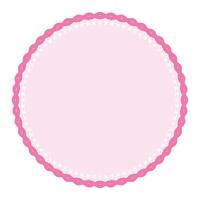 Simple Decorative Pink Lace Circle Blank Plain Sticker Label Background Design vector