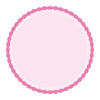 Simple Decorative Pink Lace Circle Blank Plain Sticker Label Background Design vector