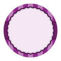 Simple Purple Plain Round Circle Background Design With Scalloped Edge And Stripe Ornament vector
