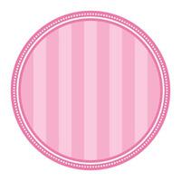 Striped Pink Circular Elegance Plain Sticker Round Blank Label Design vector