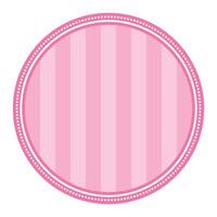 Striped Pink Circular Elegance Plain Sticker Round Blank Label Design vector