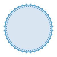Elegant Blue Round Detailed Packaging Classic Blank Sticker Badge Plain Background Design vector