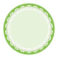Simple Elegant Green Circular Frame Decorated With Round Scalloped Lace Design vector
