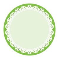 Simple Elegant Green Circular Frame Decorated With Round Scalloped Lace Design vector