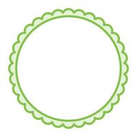 Simple Green Circular Blank Background With Scallop Frame Border Ornament vector