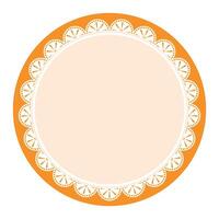 Simple Classic Orange Circle Shape with Decorative Round Patterns Design vector