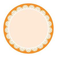 Simple Classic Orange Circle Shape with Decorative Round Patterns Design vector