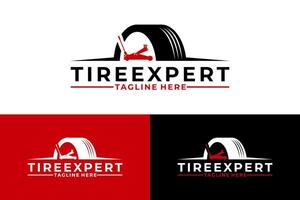 Tire Expert Mechanical Workshop Logo Design vector