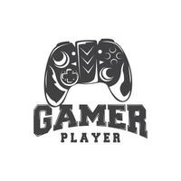 Game Console Logo, Gamer Design Gamepad Illustration Symbol Template vector