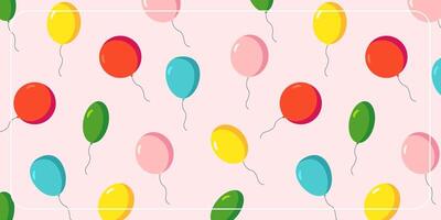 Festive Background of Colorful Balloons. Template Design for Party Banner, Poster, Greeting Card, Social Media. vector