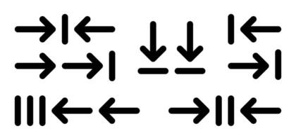 set of icons set inline. alignment arrow design. simple silhouette design vector