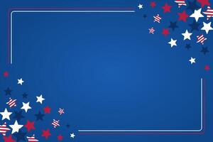 american independence day poster template, with star decoration. design free copy space area vector