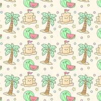 Cute Pattern Beach Summer Party Vibes Watermelon background design vector