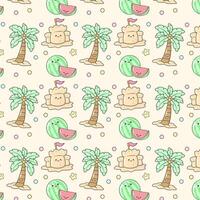 Cute Pattern Beach Summer Party Vibes Watermelon background design vector