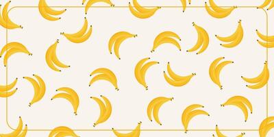 tropical antecedentes con plátano Fruta iconos modelo diseño para bandera, póster, saludo tarjeta, social medios de comunicación. vector